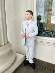 Gray Plaid Boys Suit- Henry
