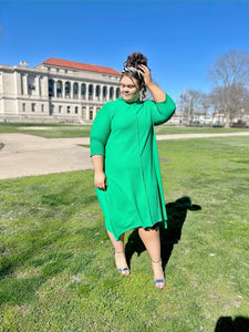 Tricia Textured Dress in Kelly Green