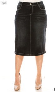 Melissa Black Wash Plus Jean Skirt