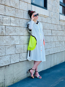 Giavonna Neon Dress White