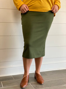 Olive Pencil Skirt