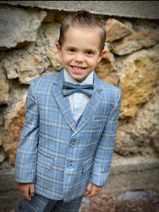 Toddler Blue Plaid Suit