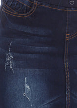 Dark Wash Elastic Waist Jean Skirt
