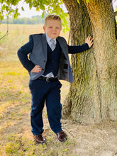 Boys 2 Toned Navy Suit Set