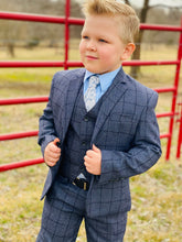 Navy Plaid Boys Suit