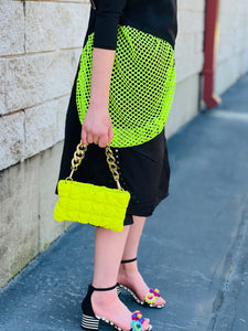 Giavonna Neon Dress White