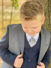 Boys 2 Toned Navy Suit Set