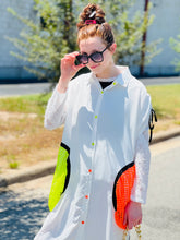 Giavonna Neon Dress White