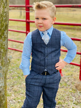 Navy Plaid Boys Suit
