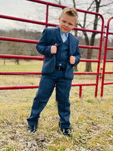 Navy Plaid Boys Suit